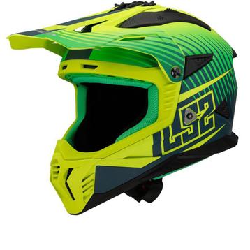 LS2 MX708 Fast II Duck M.H-V Groen H-V Geel Offroad Helm beschikbaar voor biedingen