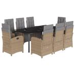 vidaXL 9-delige Tuinset met kussens poly rattan beige, Tuin en Terras, Tuinsets en Loungesets, Nieuw, 8 zitplaatsen, Tuinset, Verzenden