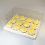 HoM Cupcake Doosje 12 Transparant (incl. tray) 10st., Hobby en Vrije tijd, Verzenden, Nieuw
