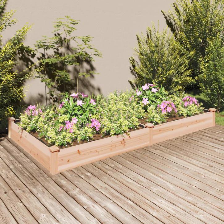 vidaXL Plantenbak verhoogd met voering 240x120x25 cm massief, Tuin en Terras, Bloembakken en Plantenbakken, 100 cm of meer, Nieuw