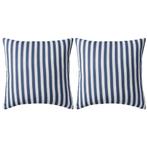 vidaXL Buitenkussens 45x45 cm gestreept marineblauw 2 st, Verzenden, Nieuw, Blauw