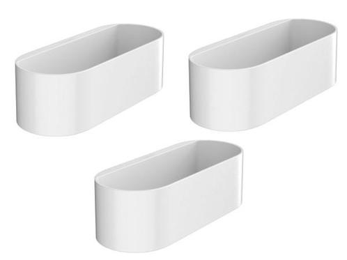 Veiling - 3x Hansgrohe opbergbakje diep WallStoris mat wit, Huis en Inrichting, Badkamer | Badtextiel en Accessoires