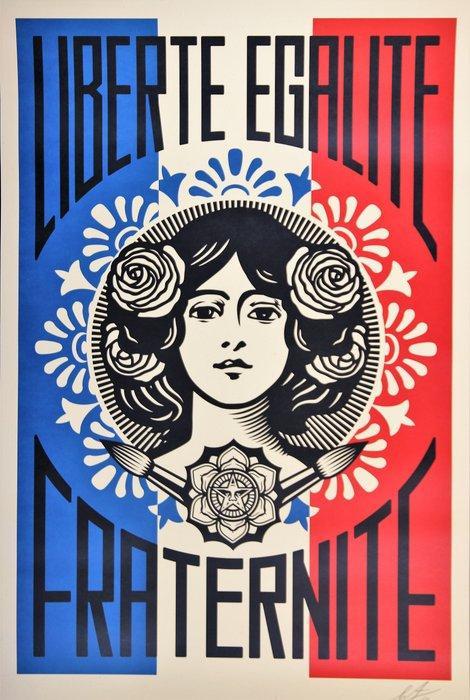 Shepard Fairey (OBEY) (1970) - Liberté Egalité Fraternité, Antiek en Kunst, Kunst | Tekeningen en Foto's
