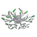 Lamp met kristallen bladeren van acryl voor 5x E14 wit/groen, Huis en Inrichting, Complete inboedels, Verzenden