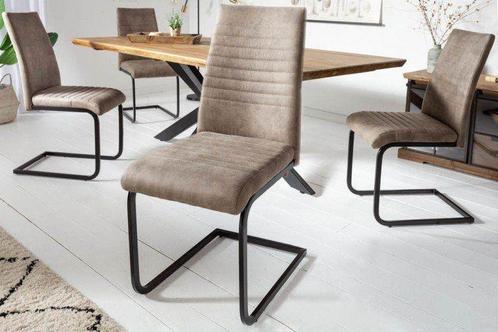 industrieele sledestoel APPARTEMENT antiek taupe met metalen, Huis en Inrichting, Stoelen, Ophalen of Verzenden
