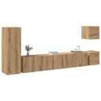 vidaXL 5-delig Tv-meubelset wandmontage bewerkt hout, Verzenden, Nieuw, Overige houtsoorten