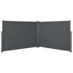 Dubbele oprolbare windscherm 1,6x6 m grijs, Caravans en Kamperen, Verzenden, Nieuw