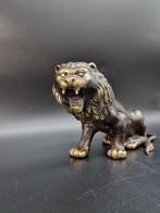 Beeld, Handmade Lion Bronze 25cm - 15 cm - Brons, Antiek en Kunst