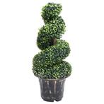 Kunstplant met pot buxus spiraal 89 cm groen