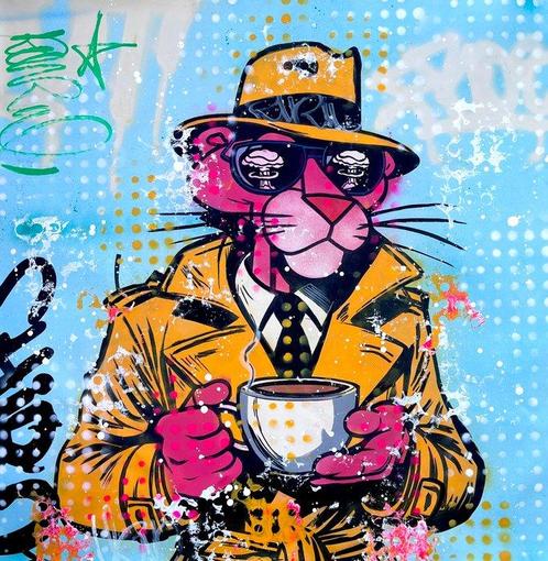 Moabit - Pink Panther X Detective Pink /Diptych/ XL, Antiek en Kunst, Kunst | Schilderijen | Modern