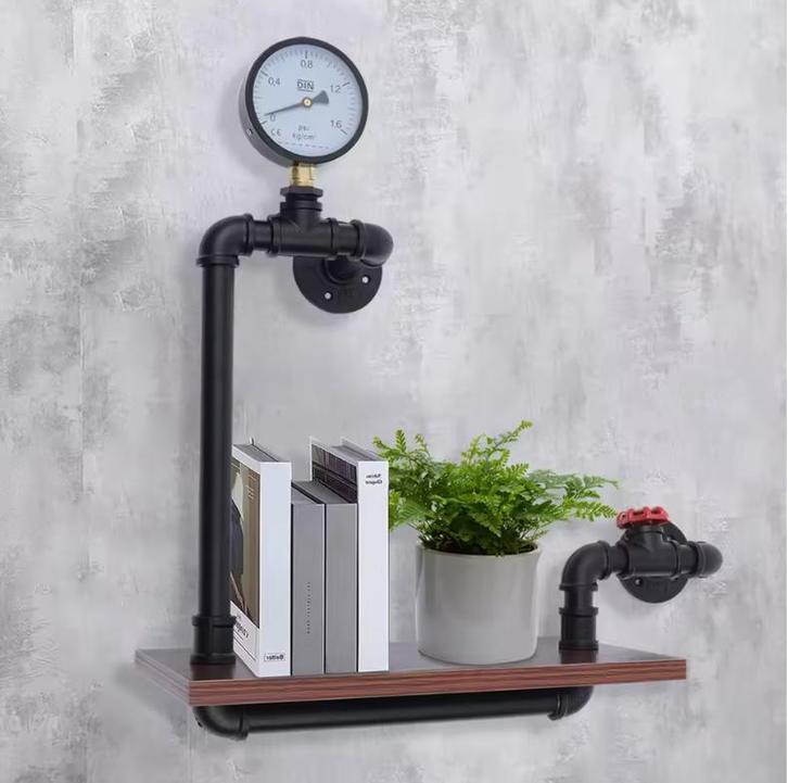 Industriële Wandplank – Houten en Stalen Wandrek 40×20×57 cm, Huis en Inrichting, Kasten | Wandmeubels, Nieuw, Verzenden