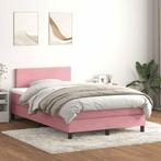 vidaXL Boxspring met matras fluweel roze 120x210 cm, Huis en Inrichting, Slaapkamer | Bedden, Verzenden, Nieuw, Stof