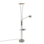 Vloerlamp staal met leesarm incl. LED en USB-poort - Sevilla, Huis en Inrichting, Lampen | Vloerlampen, Nieuw, Overige materialen