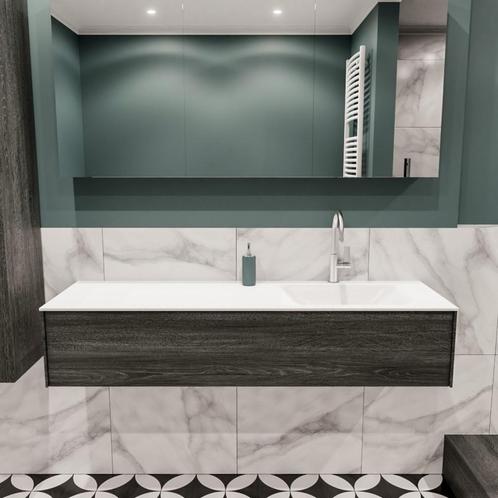 Badkamermeubel BWS Madrid Antraciet 150x45x30 cm Mat Witte, Doe-het-zelf en Verbouw, Sanitair, Bad, Nieuw, Ophalen of Verzenden
