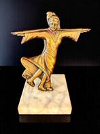 Figuur - 1920s Figure skating couple - Brons, Marmer