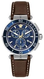 Versace VE3L00122 Greca Chrono horloge 45 mm, Nieuw, Overige merken, Staal, Polshorloge