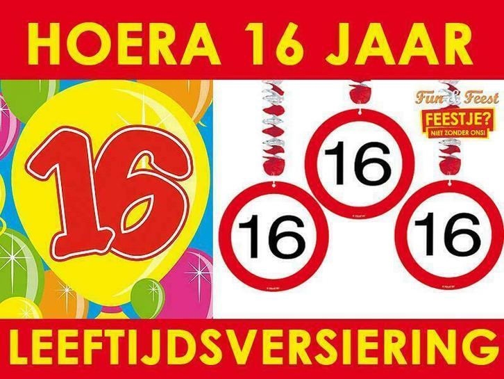 16 jaar feestartikelen - Mega aanbod feestartikelen 16 jaar, Hobby en Vrije tijd, Feestartikelen, Verjaardag, Versiering, Nieuw
