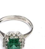 Zonder Minimumprijs - Ring - 18 karaat Witgoud Smaragd -, Sieraden, Tassen en Uiterlijk, Ringen, Nieuw