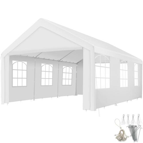 Tuinpaviljoen 6x4m met 4 zijwanden - wit, Tuin en Terras, Partytenten, Verzenden