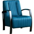 Leren fauteuil Glamour - Toledo Turquoise (blauw), Huis en Inrichting, Fauteuils, Nieuw, Ophalen of Verzenden, 50 tot 75 cm, Industrieel, Modern, Retro