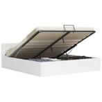 Wit Kunstleer Bed - 160x200 Hydraulisch -35% Retourdeal!, Overige materialen, Wit, Ophalen of Verzenden, Overige maten
