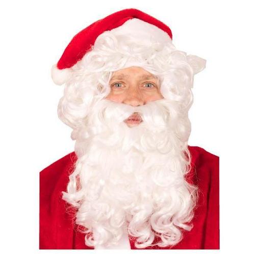 Kerstman pruik en baard, Kleding | Heren, Carnavalskleding en Feestkleding, Nieuw, Ophalen of Verzenden