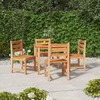 vidaXL 5-delige Tuinset massief teakhout, 4 zitplaatsen, Verzenden, Teakhout, Nieuw