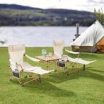 Tuinset Bellante 3-delig campingset opvouwbaar houtkleurig e, Tuin en Terras, Tuinsets en Loungesets, Nieuw, Verzenden