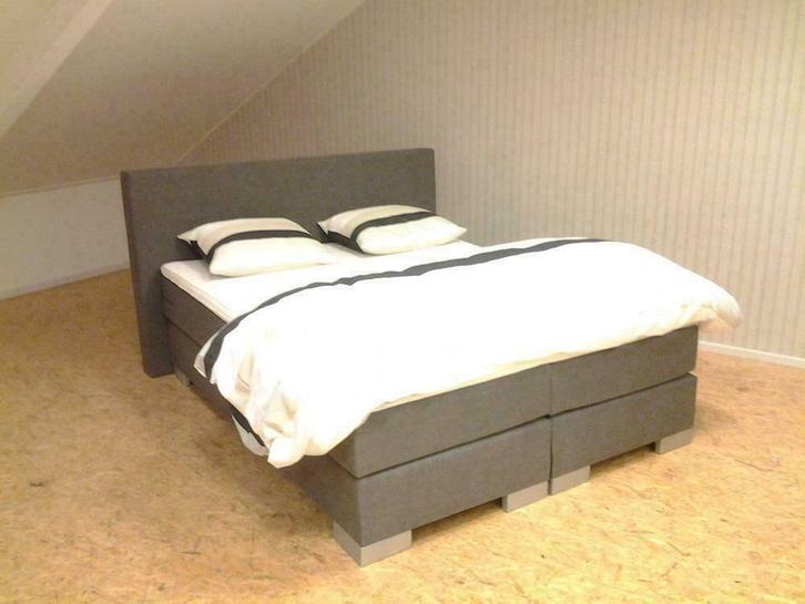 *NIEUW* Boxspring Angel 90 x 200 Nevada Dark Grey €399,-, Huis en Inrichting, Slaapkamer | Boxsprings, 90 cm, 200 cm, Wit, Crème