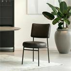 Set van 6 Leren eetkamerstoelen Rondo - Granada Graphite, Ophalen of Verzenden, Nieuw, Leer, Vijf, Zes of meer stoelen