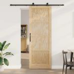 vidaXL Schuifdeurset Naturel en zwart 83 x 232 cm, Doe-het-zelf en Verbouw, Deuren en Horren, Verzenden, Nieuw