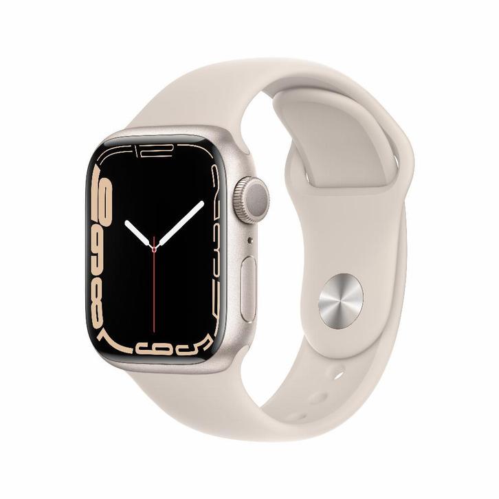 Refurbished Apple Watch Series 7 41mm, Sieraden, Tassen en Uiterlijk, Smartwatches, iOS, Waterdicht, Wit, Verzenden