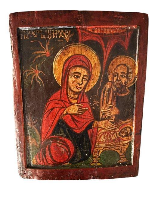 Icoon - Geboorte van Christus - Hout, Antiek en Kunst, Kunst | Niet-Westerse kunst