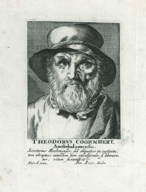 Portrait of Dirck Volckertszoon Coornhert, Antiek en Kunst, Kunst | Etsen en Gravures