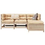 vidaXL 4-delige Loungeset massief grenenhout, Tuin en Terras, Verzenden, Nieuw, Loungeset