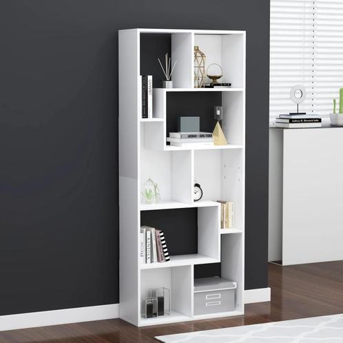 vidaXL Boekenkast 67x24x161 cm bewerkt hout wit, Huis en Inrichting, Kasten | Boekenkasten, Minder dan 25 cm, Nieuw, Overige houtsoorten