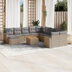 vidaXL 12-delige Loungeset met kussens poly rattan beige, Verzenden, Nieuw, Loungeset