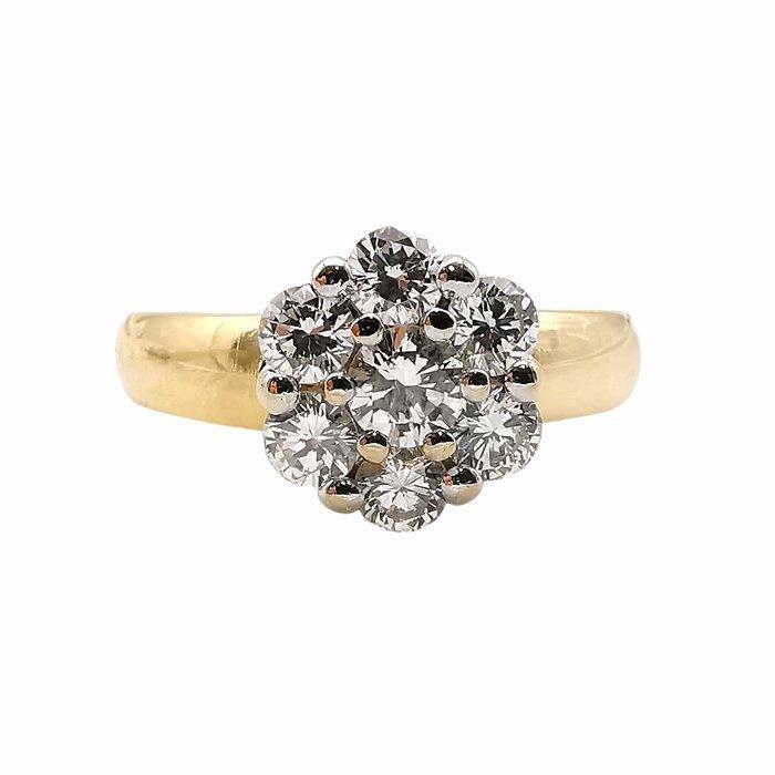 Ring - 18 karaat Geel goud - 1.15ct. tw. Diamant, Sieraden, Tassen en Uiterlijk, Ringen
