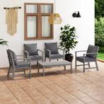 vidaXL 5-delige Loungeset met kussens massief acaciahout, Verzenden, Nieuw, Hardhout, Loungeset