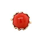 Gouden ring met bloedkoraal 14 krt, Ophalen of Verzenden, Nieuw