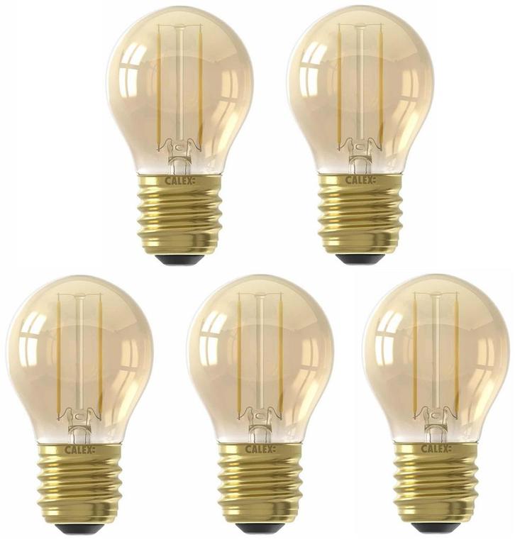 5 stuks Calex LED kogellamp E27 3.5W 250lm 2100K Goud dim..., Huis en Inrichting, Lampen | Overige, Nieuw, Ophalen of Verzenden