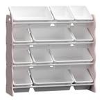 Kinderkast Vestnes met 12 boxen 78x86x27 cm roze en wit [en., Verzenden, Nieuw