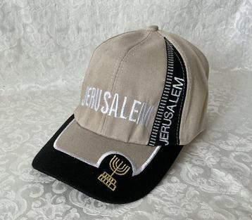 Israel Petje / Baseball Cap Zwart en Beige met Jerusalem ... beschikbaar voor biedingen