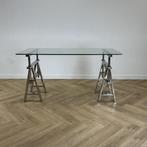 Design bureau Eichholtz shaker (Lookalike) 150x70 cm, glas -, Ophalen of Verzenden, Gebruikt, Bureau