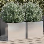 vidaXL Plantenbakken 2 st 32x30x29 cm roestvrij staal, Verzenden, Nieuw, Metaal