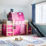 vidaXL Kinderhoogslaper met tunnel 80x200 cm massief, Huis en Inrichting, Slaapkamer | Bedden, Eenpersoons, Verzenden, Nieuw, 80 cm