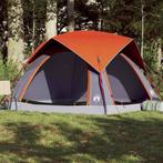 vidaXL Tent 4-persoons waterdicht grijs en oranje, Caravans en Kamperen, Verzenden, Nieuw, Tot en met 2