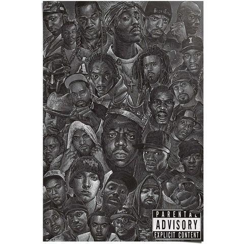 Reinders! Poster Rap-iconen, Huis en Inrichting, Woonaccessoires | Schilderijen, Tekeningen en Foto's, Nieuw, Verzenden