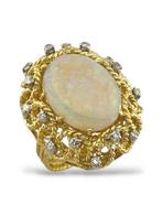 Ring - 18 karaat Geel goud, Dames grote ring van 18K geel, Sieraden, Tassen en Uiterlijk, Nieuw