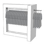 Glossy middenunit kledingrek R-PR-008